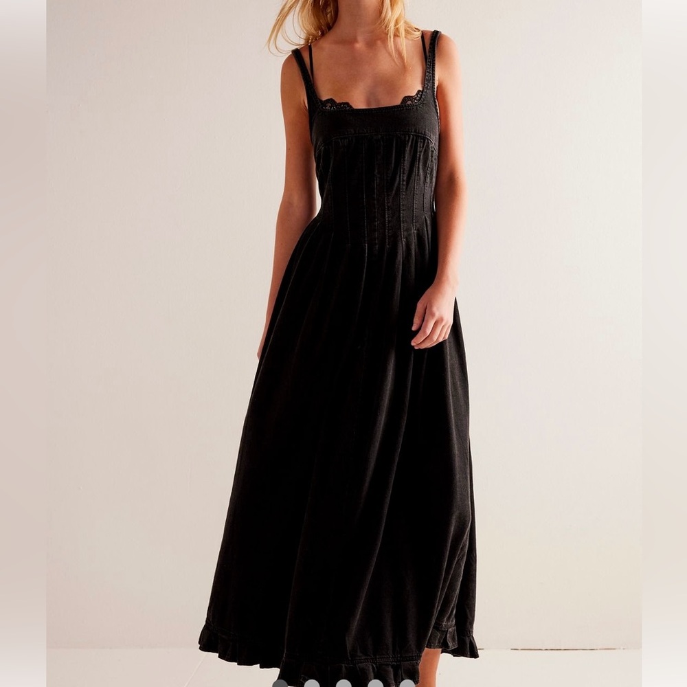 FREE PEOPLE willie denim midi dress sz XL